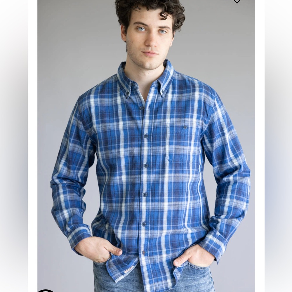 456 NWT Weatherproof Vintage Blue Plaid Button Down Shirt XXL Faded Casual